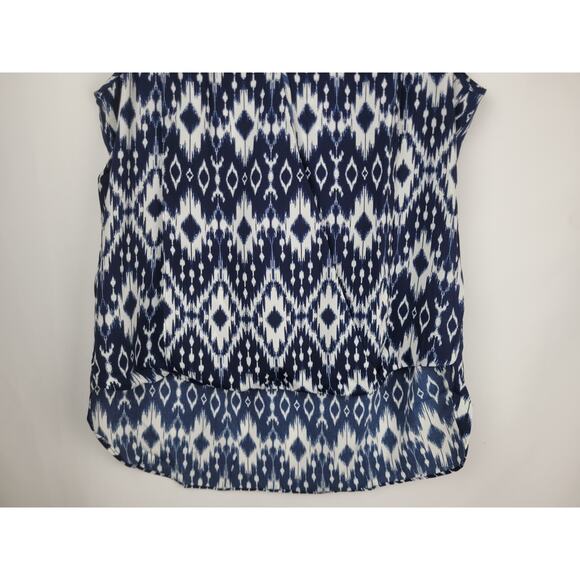 Three Eighty Two Revolve Monroe Sleeveless Surplice Topanga Blue White Sz M - Picture 3 of 9